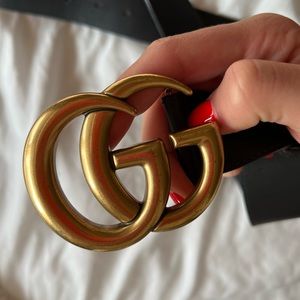 Gucci Leather Belt with Double G Buckle